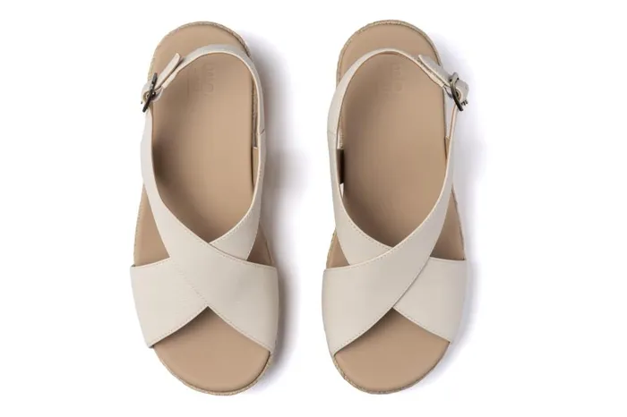 Women ABEO Footwear Sandals Riviera Cross Off White Leather Women ABEO Footwear Sandals Riviera Cross Off White Leather