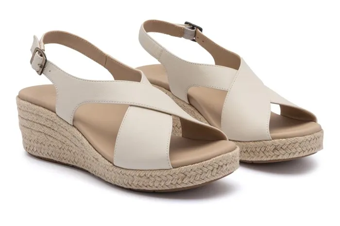 Women ABEO Footwear Sandals Riviera Cross Off White Leather Women ABEO Footwear Sandals Riviera Cross Off White Leather
