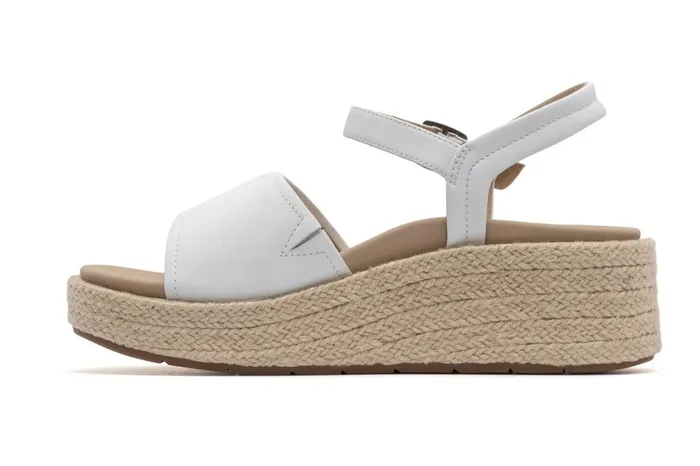 Women ABEO Footwear Sandals Solstice Buckle Sandal White Leather Women ABEO Footwear Sandals Solstice Buckle Sandal White Leather