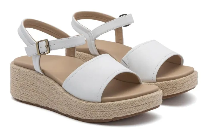Women ABEO Footwear Sandals Solstice Buckle Sandal White Leather Women ABEO Footwear Sandals Solstice Buckle Sandal White Leather