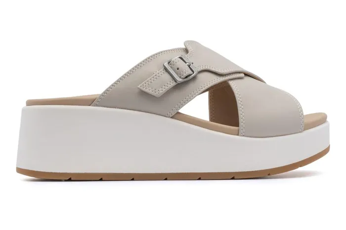Women ABEO Footwear Sandals Solstice Cross Slide Beige Women ABEO Footwear Sandals Solstice Cross Slide Beige