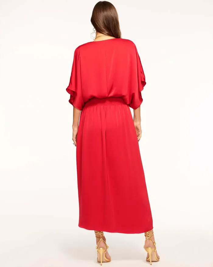 Women Adiel Wrap Midi Dress Soiree Red Ramy Brook Dresses
