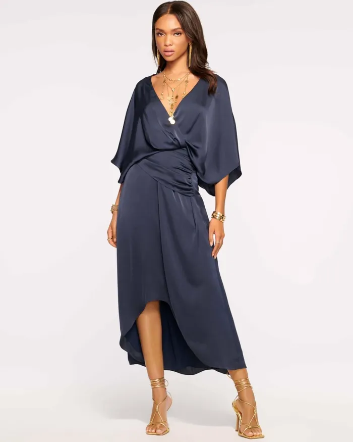 Women Adiel Wrap Midi Dress Soiree Red Ramy Brook Dresses