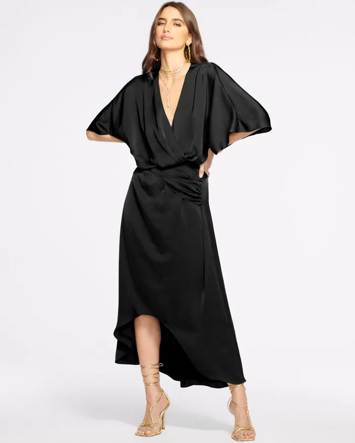 Women Adiel Wrap Midi Dress Soiree Red Ramy Brook Dresses