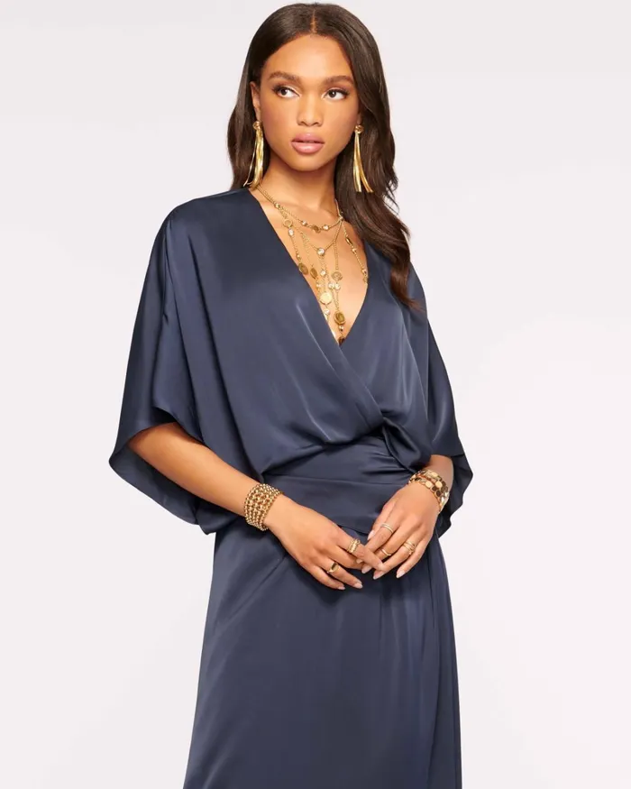 Women Adiel Wrap Midi Dress Soiree Red Ramy Brook Dresses