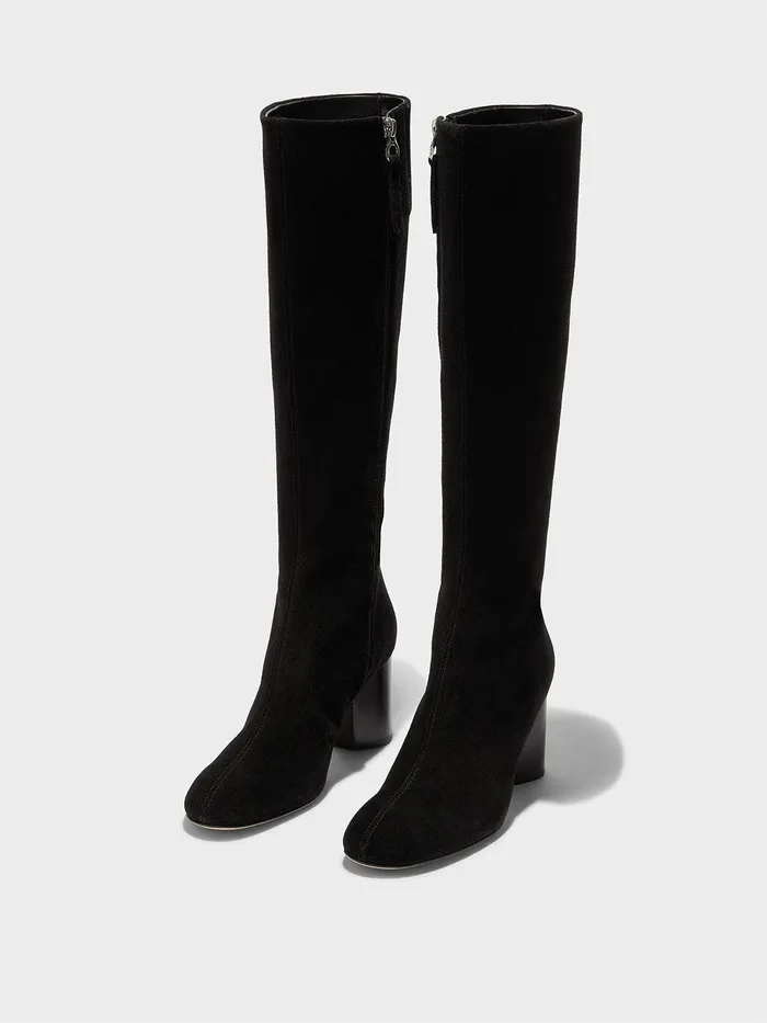 Women Aeyde ARIANA Black Suede KneeHigh Boot Aeyde KneeHigh Boots