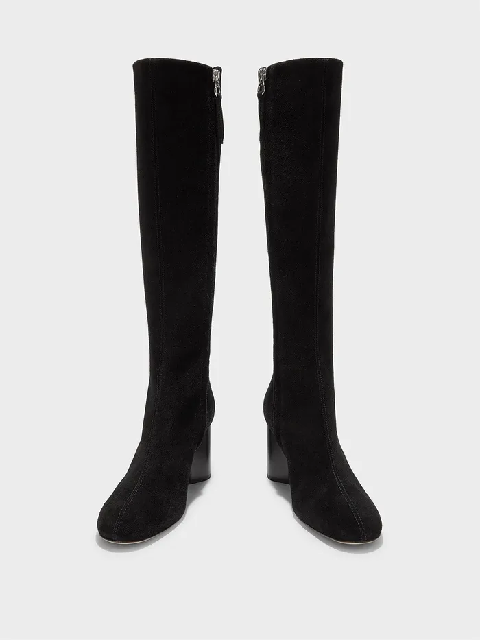 Women Aeyde ARIANA Black Suede KneeHigh Boot Aeyde KneeHigh Boots
