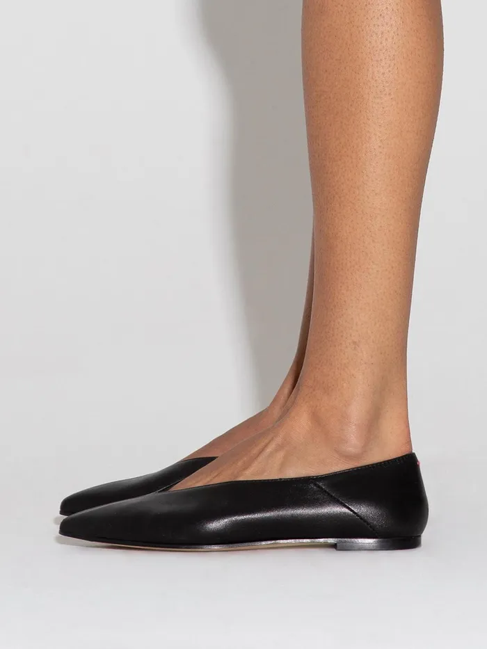 Women Aeyde MOA Black Pointed Toe Flat Aeyde Flats
