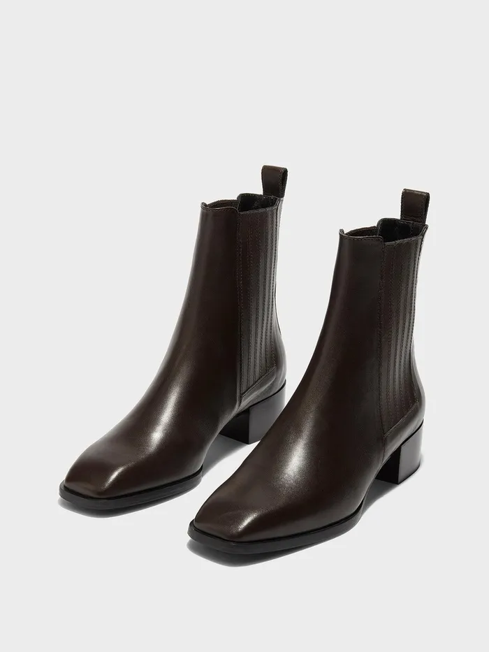 Women Aeyde NEIL Moka Leather Ankle Boot Aeyde Ankle Boots
