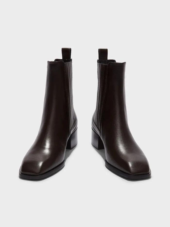 Women Aeyde NEIL Moka Leather Ankle Boot Aeyde Ankle Boots