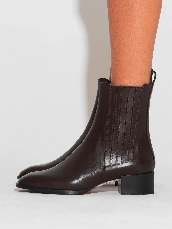 Women Aeyde NEIL Moka Leather Ankle Boot Aeyde Ankle Boots