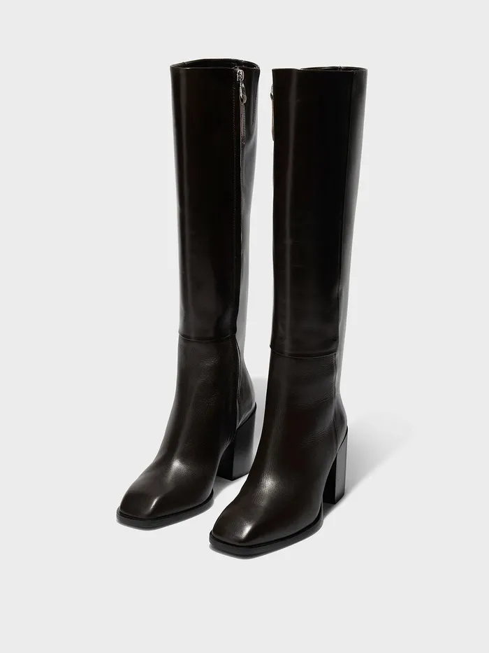 Women Aeyde TERESA Moka KneeHigh Boot Aeyde KneeHigh Boots