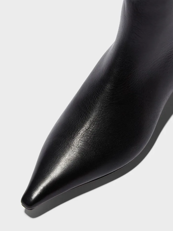 Women Aeyde ZAZIE Black Kitten Heel KneeHigh Boot Aeyde KneeHigh Boots