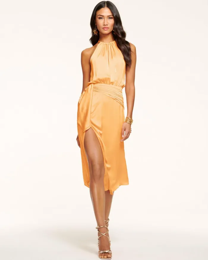 Women Amanda Ruched Midi Dress Cabernet Ramy Brook Dresses Women Amanda Ruched Midi Dress Cabernet Ramy Brook Dresses