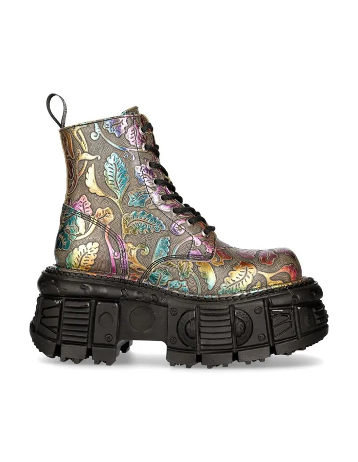 Women Ankle Boot Black Imperfect With Laces MMili084cC21 New Rock Military Women Ankle Boot Black Imperfect With Laces MMili084cC21 New Rock Military