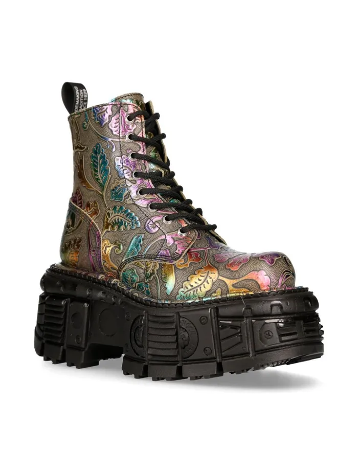 Women Ankle Boot Black Imperfect With Laces MMili084cC21 New Rock Military Women Ankle Boot Black Imperfect With Laces MMili084cC21 New Rock Military