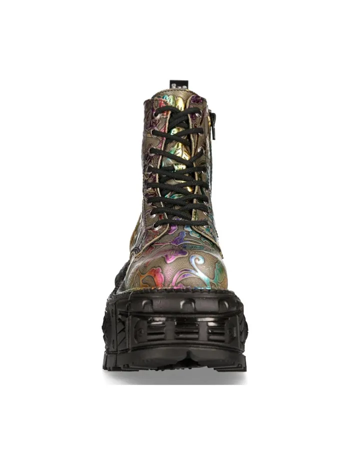 Women Ankle Boot Black Imperfect With Laces MMili084cC21 New Rock Military Women Ankle Boot Black Imperfect With Laces MMili084cC21 New Rock Military