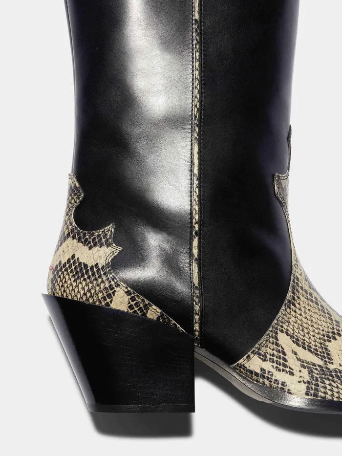 Women Ariel Leather Cowboy Boots Aeyde Ankle Boots