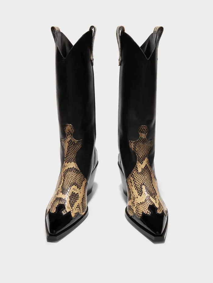 Women Ariel Leather Cowboy Boots Aeyde Ankle Boots