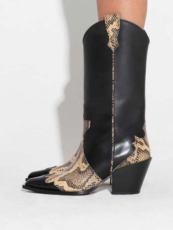 Women Ariel Leather Cowboy Boots Aeyde Ankle Boots