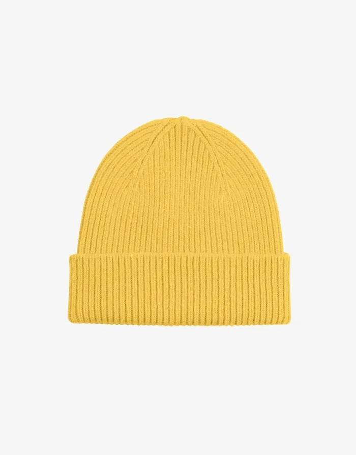 Women Beanies Colorful Standard Merino Wool Beanie Lemon Yellow