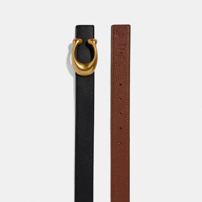 Women Belts Coach C Hardware Reversible Belt 32 Mm Brassblack1941 Saddle