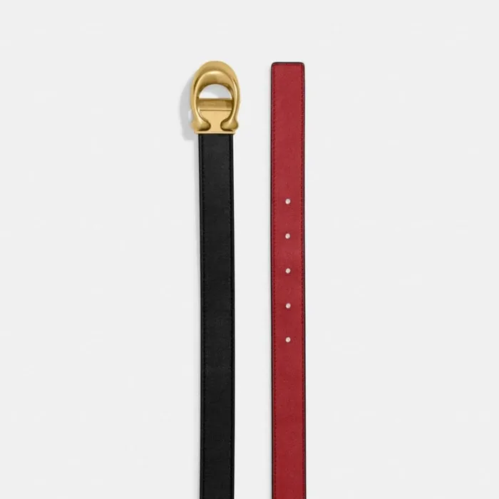 Women Belts Coach Sculpted C Buckle Cut To Size Reversible Belt 25 Mm Brassblack 1941 Red Women Belts Coach Sculpted C Buckle Cut To Size Reversible Belt 25 Mm Brassblack 1941 Red