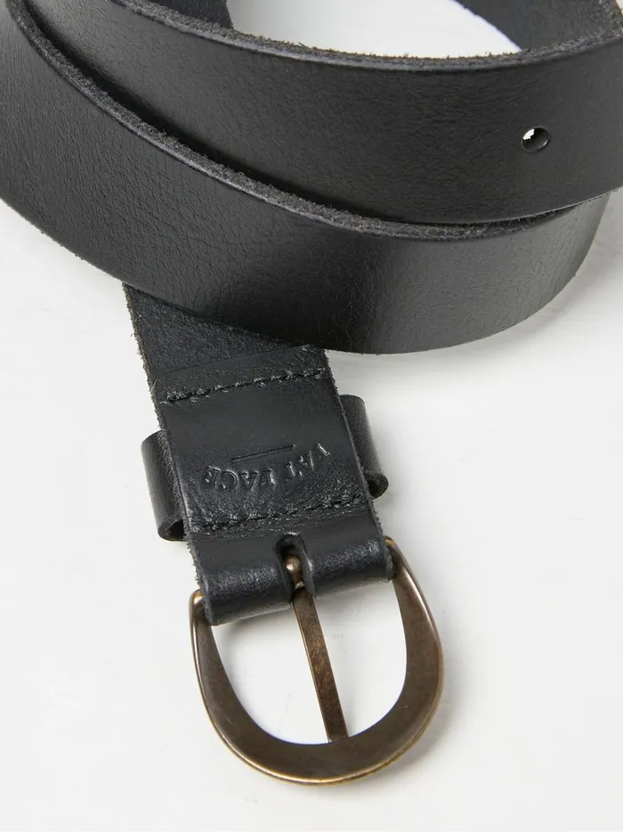 Women Belts Fat Face Black Leather Jean Belt
