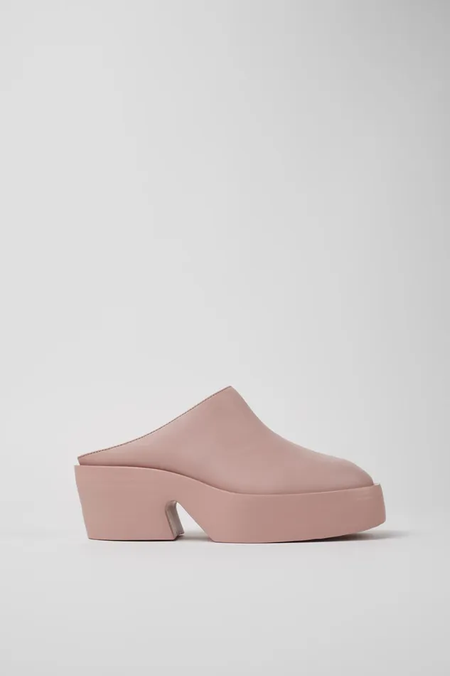 Women Billie Pink Leather Clogs Camper Formal Shoes Women Billie Pink Leather Clogs Camper Formal Shoes