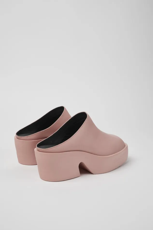 Women Billie Pink Leather Clogs Camper Formal Shoes Women Billie Pink Leather Clogs Camper Formal Shoes