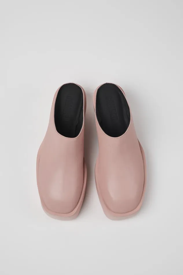 Women Billie Pink Leather Clogs Camper Formal Shoes Women Billie Pink Leather Clogs Camper Formal Shoes