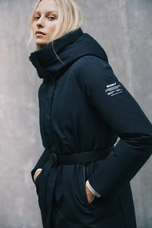 Women Black Thabana Coat Ecoalf Coats And Jackets