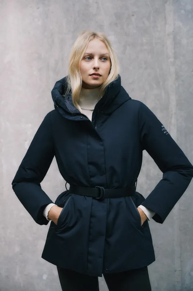 Women Black Thabana Coat Ecoalf Coats And Jackets