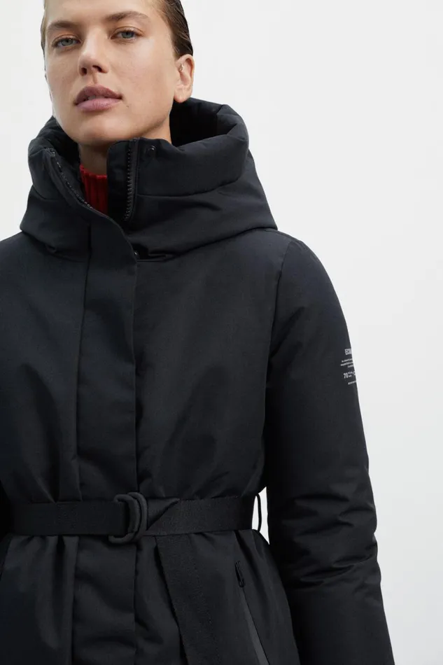 Women Black Thabana Coat Ecoalf Coats And Jackets