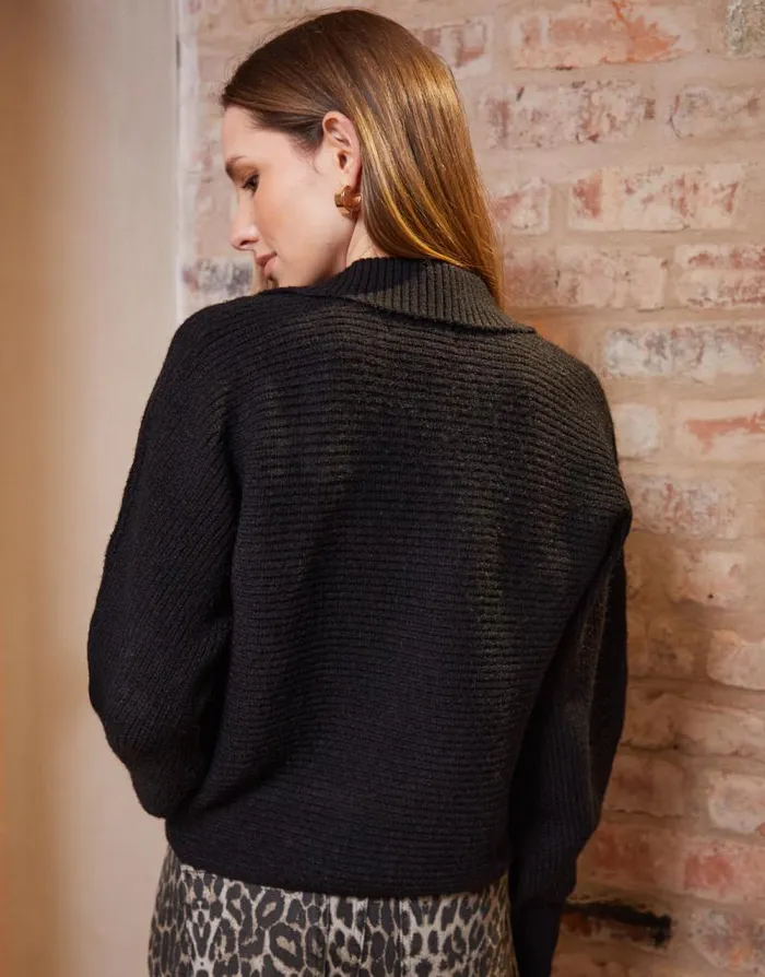 Women Black Trophy Neck Pullover Knitted Jumper Threadbare Jumpers Women Black Trophy Neck Pullover Knitted Jumper Threadbare Jumpers
