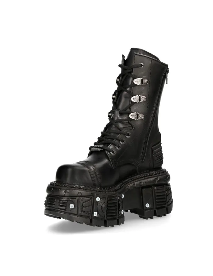 Women Boot Black Imperfect MTank001C8 New Rock Platform Women Boot Black Imperfect MTank001C8 New Rock Platform