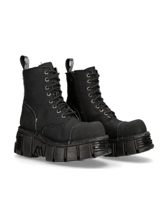 Women Boot Black Tower MMili083cRc7 New Rock Military