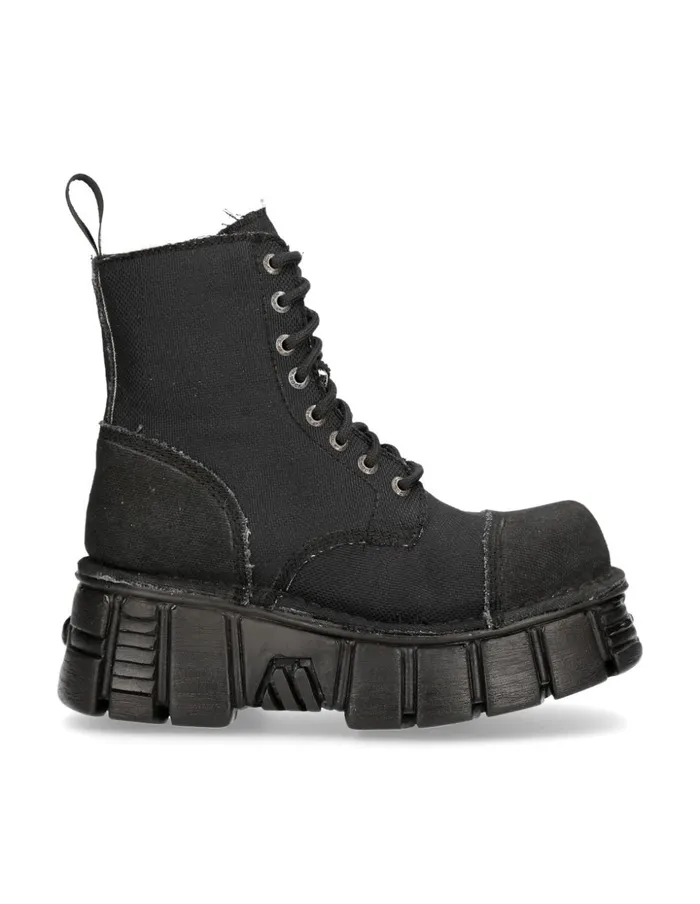 Women Boot Black Tower MMili083cRc7 New Rock Military