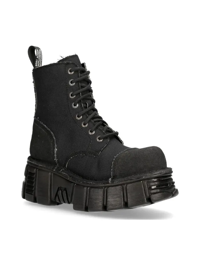 Women Boot Black Tower MMili083cRc7 New Rock Military