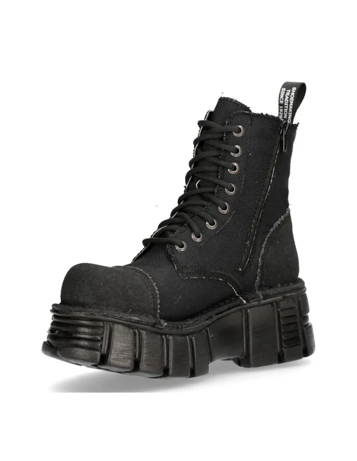 Women Boot Black Tower MMili083cRc7 New Rock Military