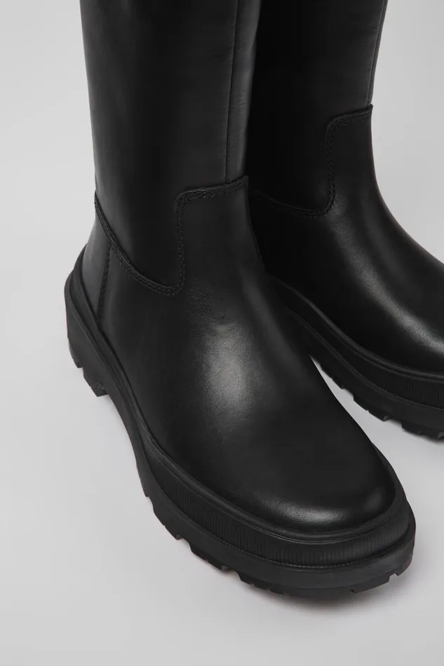 Women Brutus Trek MICHELIN Black Leather Boots Camper Boots