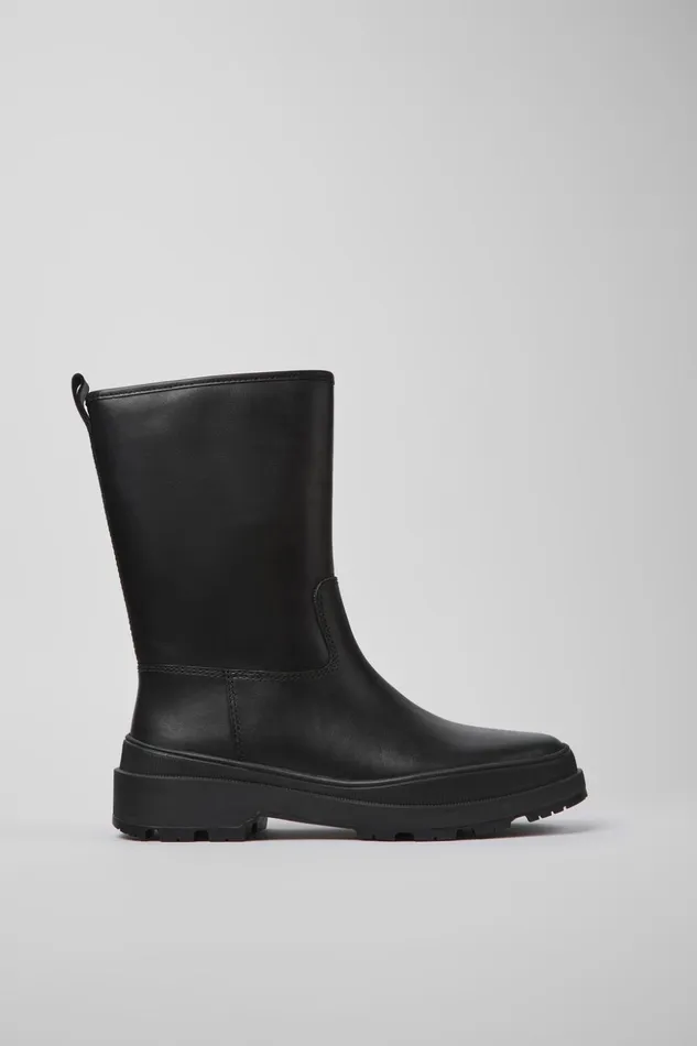 Women Brutus Trek MICHELIN Black Leather Boots Camper Boots