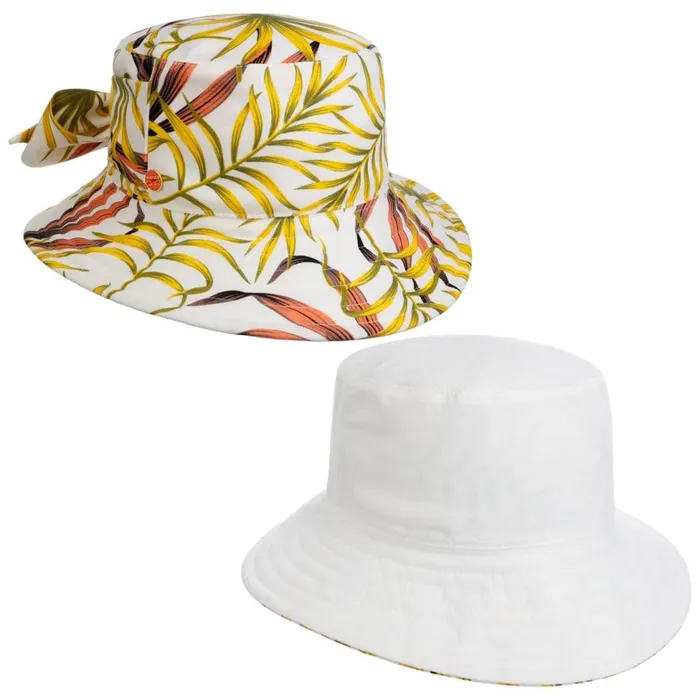 Women Bucket Hats Mayser Malu Leaves Bucket Reversible Hat Blue Women Bucket Hats Mayser Malu Leaves Bucket Reversible Hat Blue