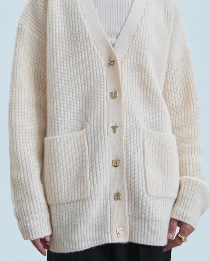 Women Cashmere Sweaters From Future Cardigan Sweater White