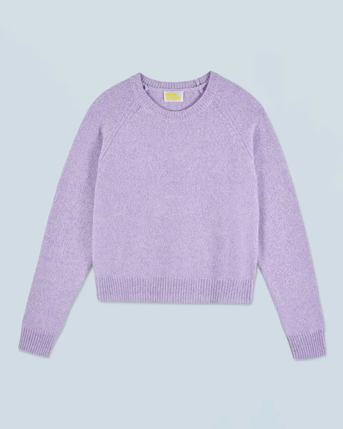 Women Cashmere Sweaters From Future Crewneck Raglan Sweater Lilac