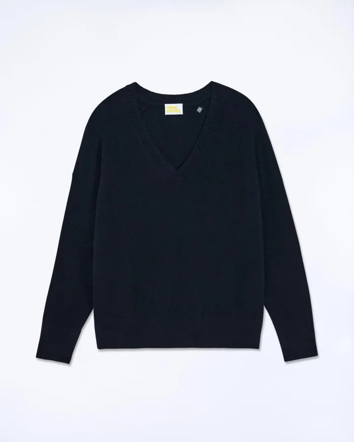 Women Cashmere Sweaters From Future Light Oversize VNeck Sweater Black