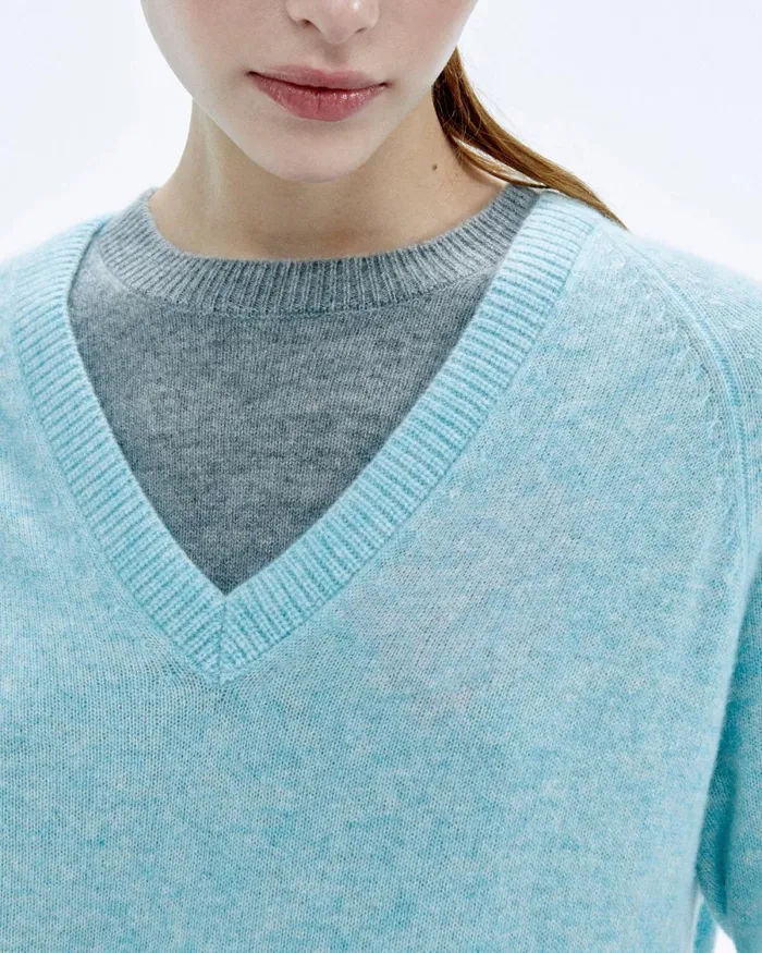 Women Cashmere Sweaters From Future Light Oversize VNeck Sweater Black
