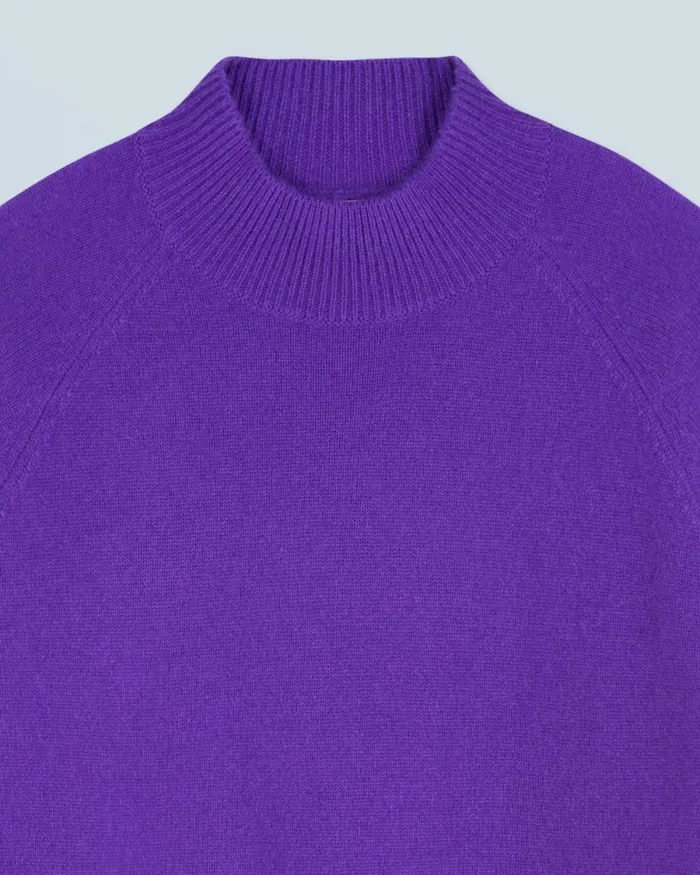 Women Cashmere Sweaters From Future Lightweight Mock Neck Sweater Pop Purple