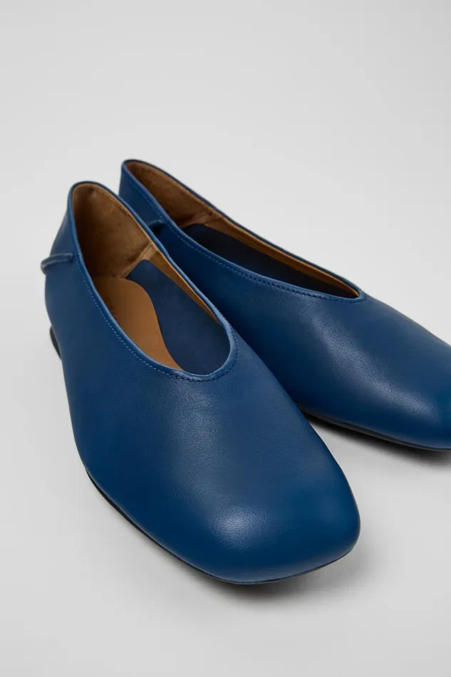 Women Casi Myra Blue Leather Ballerinas Camper Ballerinas