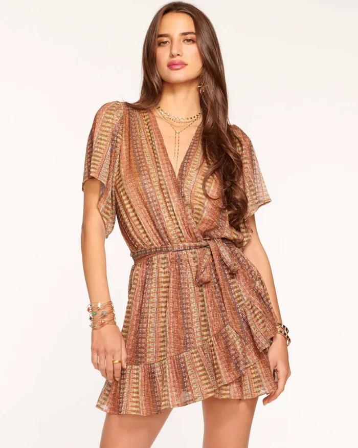 Women Chelsea Wrap Mini Dress Neutral Waikiki Ramy Brook Dresses